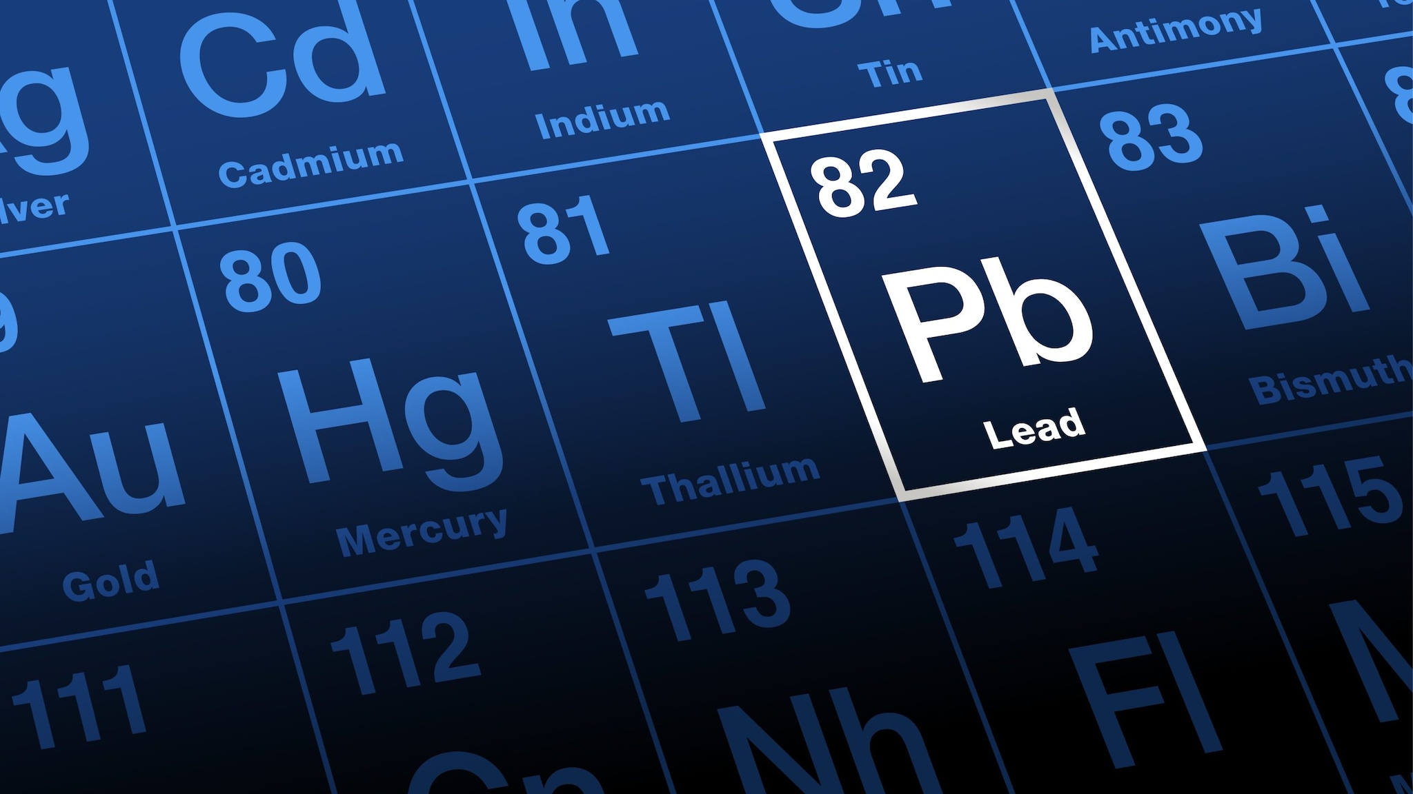 The chemical symbol for lead is Pb.