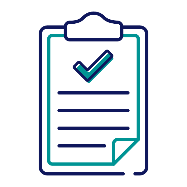 Icon of a clipboard with a checklist