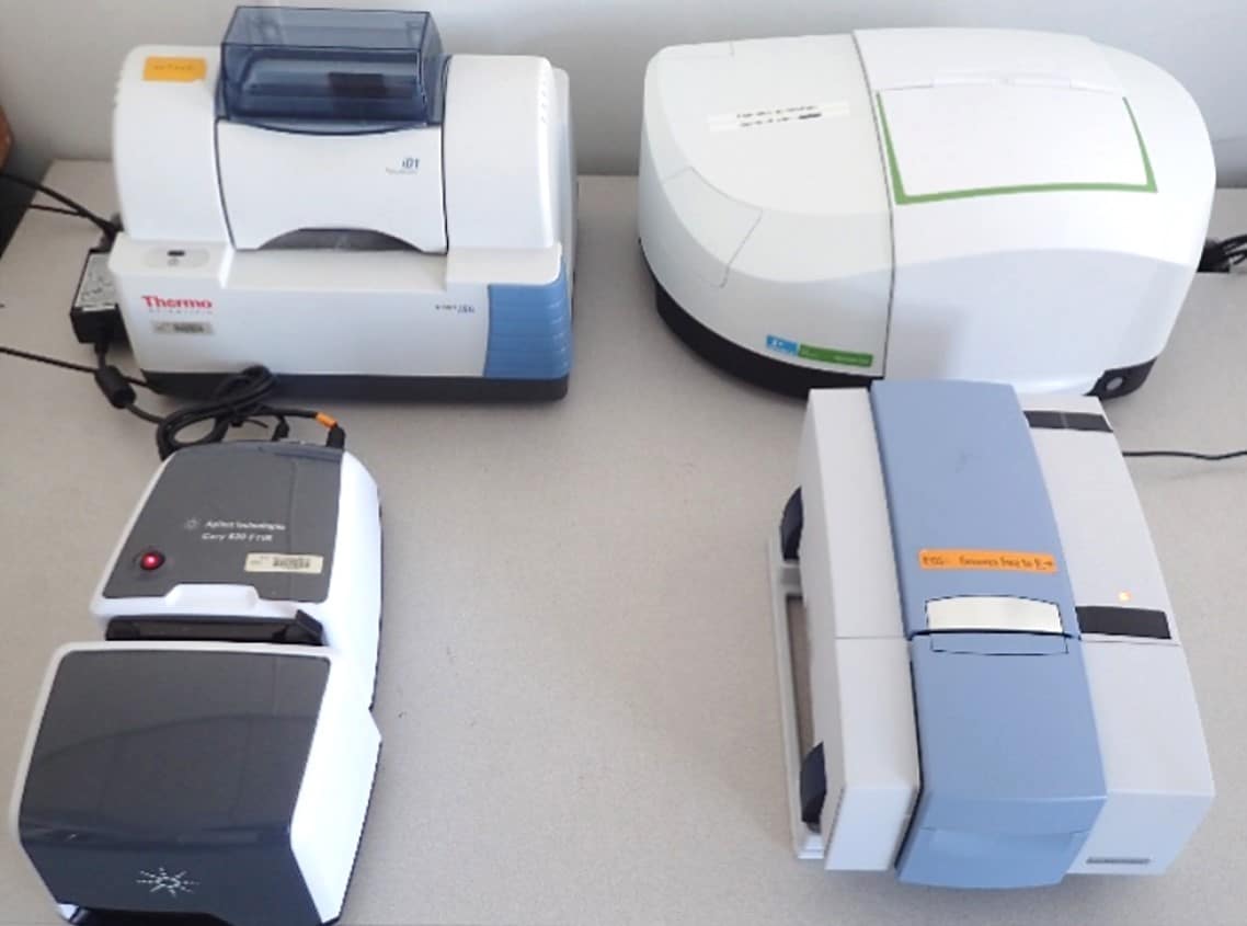 Photo of four FTIR instruments