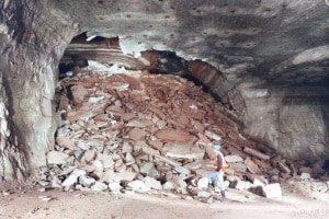 Image of a ground fall in a mine.