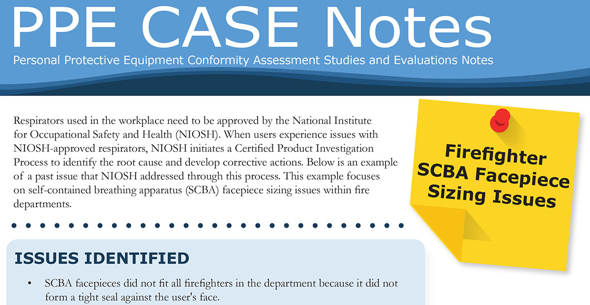 Image of the report called Firefighter SCBA Facepiece Sizing Issues.