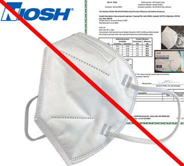 Product and a letter misrepresenting a NIOSH approval