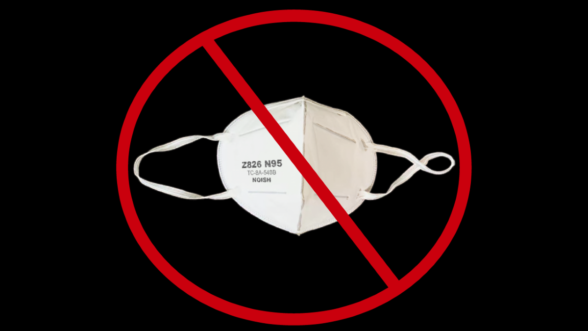 Example of a counterfeit filtering facepiece respirator