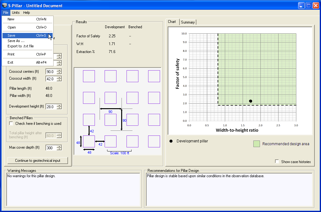 S-Pillar software screenshot showing design process in progress.