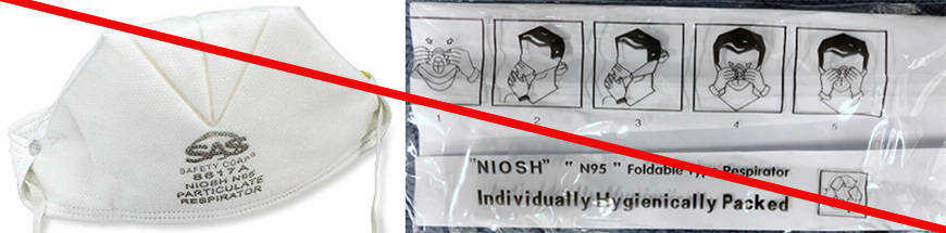 Product and product packaging misrepresenting a NIOSH approval