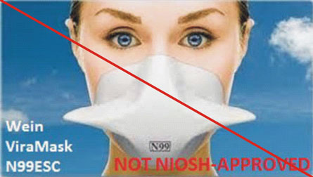 Person wearing the product that misrepresents a NIOSH approval