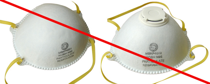 Two images of product misrepresenting a NIOSH approval