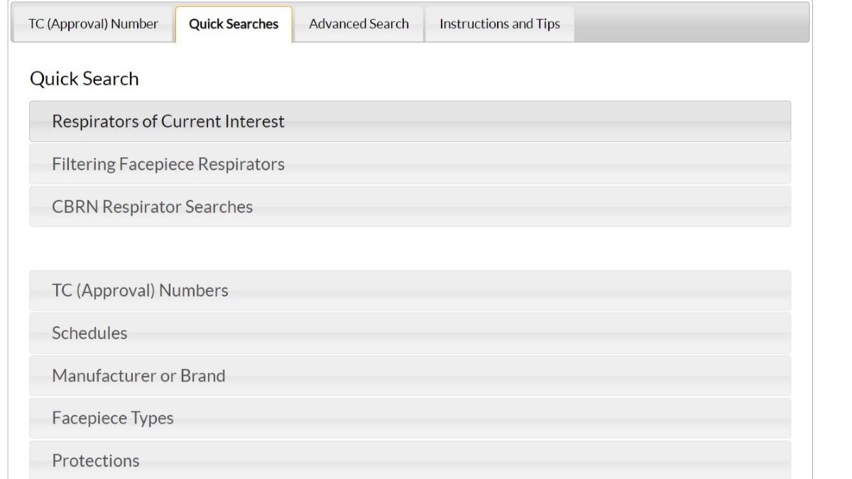 Image of the quick search tab on the CEL