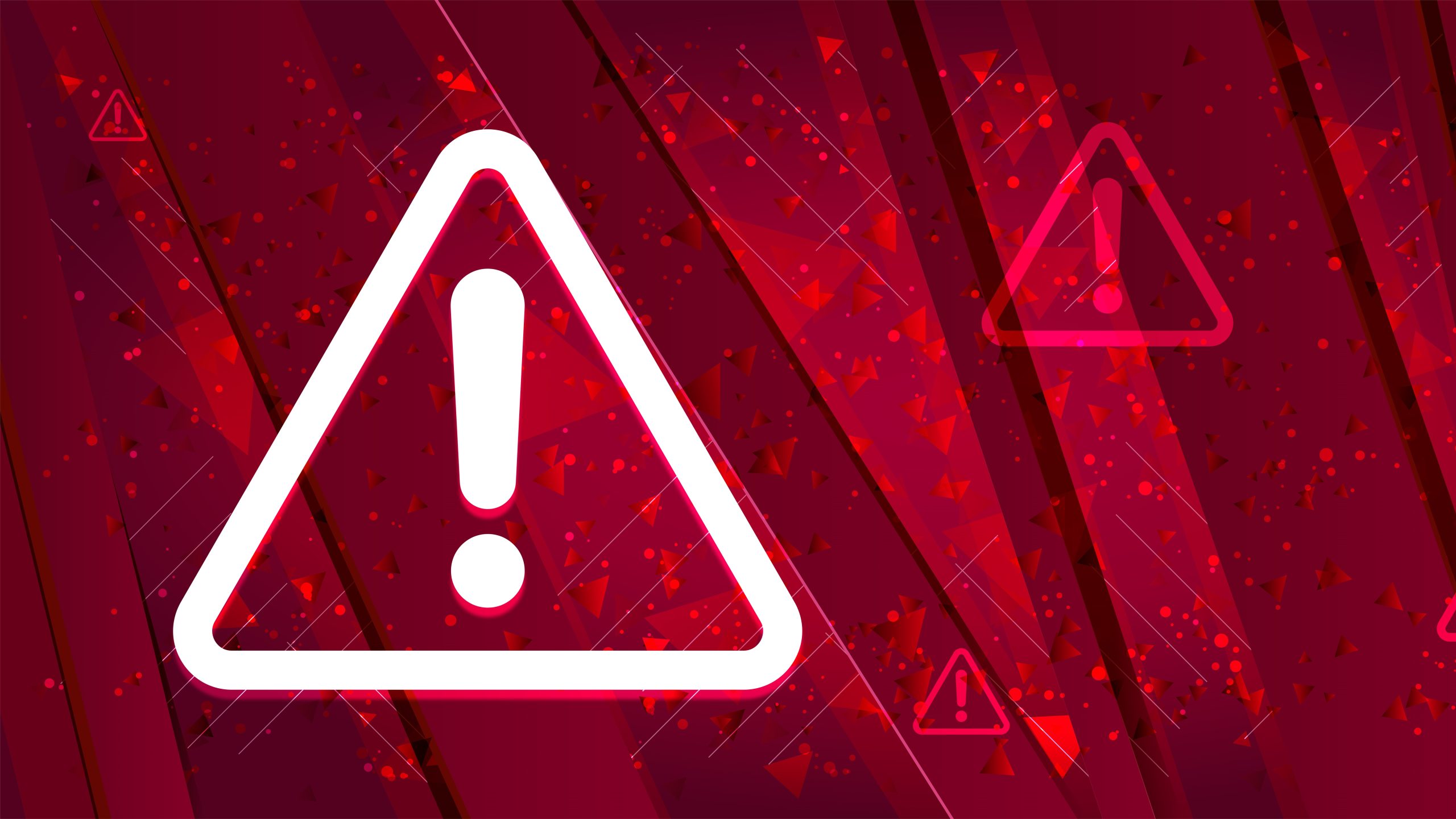 Alert icons on red background