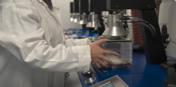 Image of respirator testing during approval process.