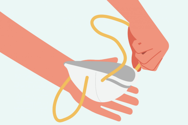 Two hands checking out the strap of N95 respirator.