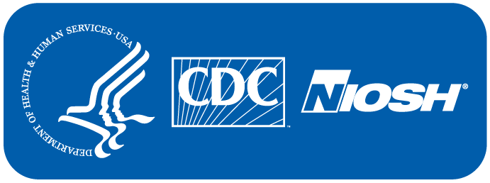 blue rectangle with HHS, CDC, and NIOSH logos.
