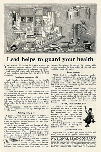 Image of old newspaper article talking about blood lead tracking.