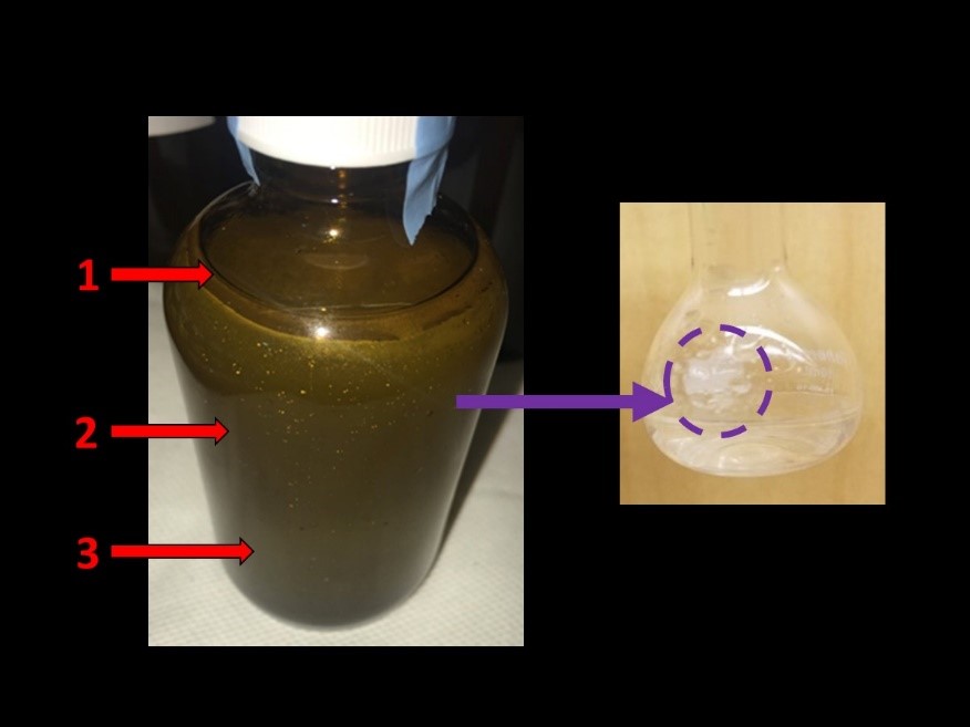 Image shows the multi-phase mixture that was emitted into the air by a steam cured CIPP installation at its exhaust emission point. This mixture contained particulates, droplets, partially cured resin, organic vapors, and water vapor.
