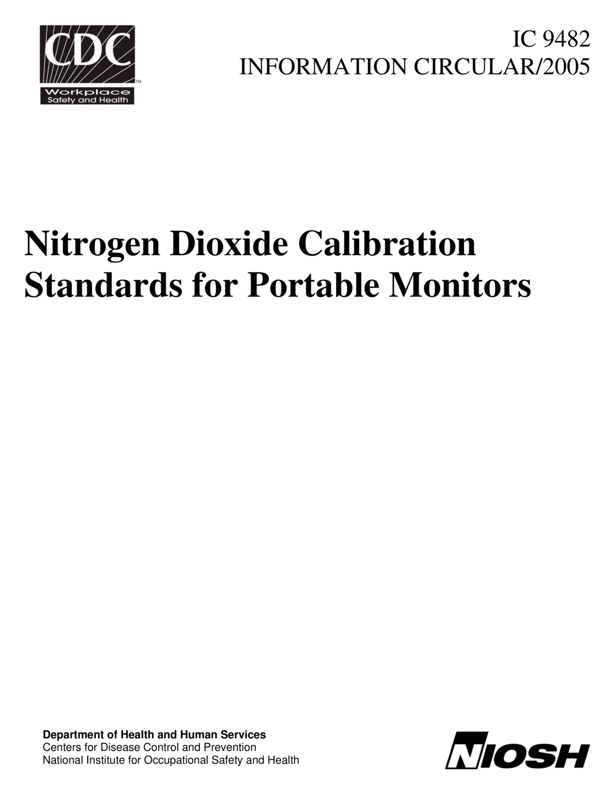 Nitrogen Dioxide Calibration Standards for Portable Monitors