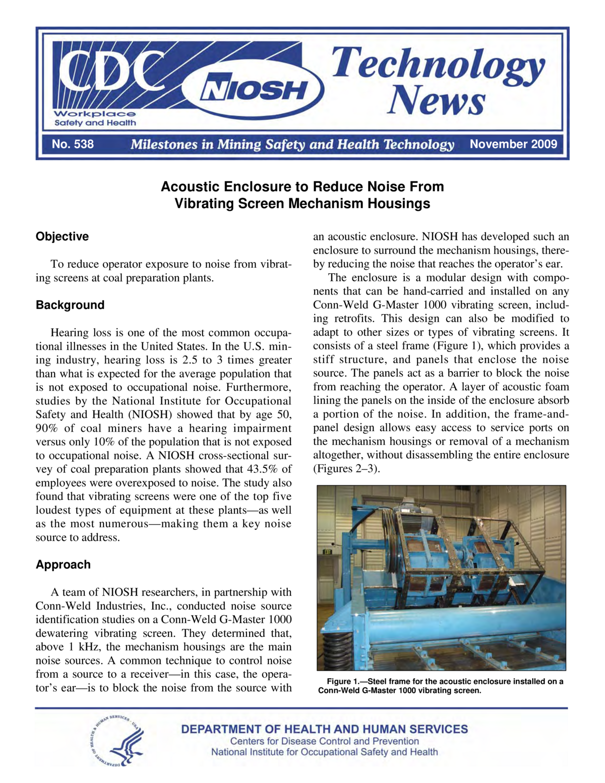 Technology News 538: Acoustic Enclosure to Reduce Noise From Vibrating Screen Mechanism Housings