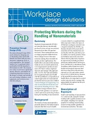 Cover of NIOSH Publication 2018-121 "Workplace Design Solutions: Protecting Workers during the Handling of Nanomaterials"