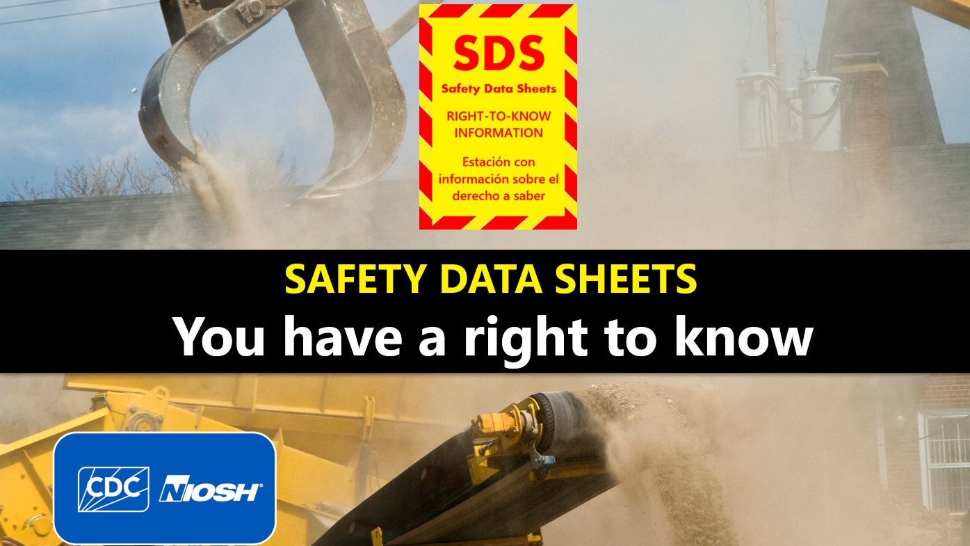 image of equipment with Safety data sheet over top of it.