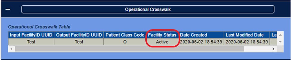 Operational Crosswalk  Active screen