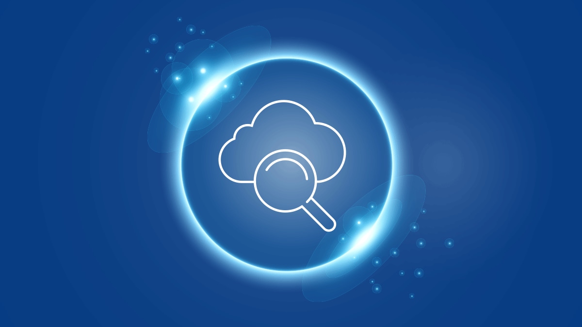 Graphic of cloud with magnifying glass