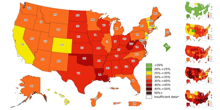 Adult Obesity Prevalence Maps | Overweight & Obesity | CDC