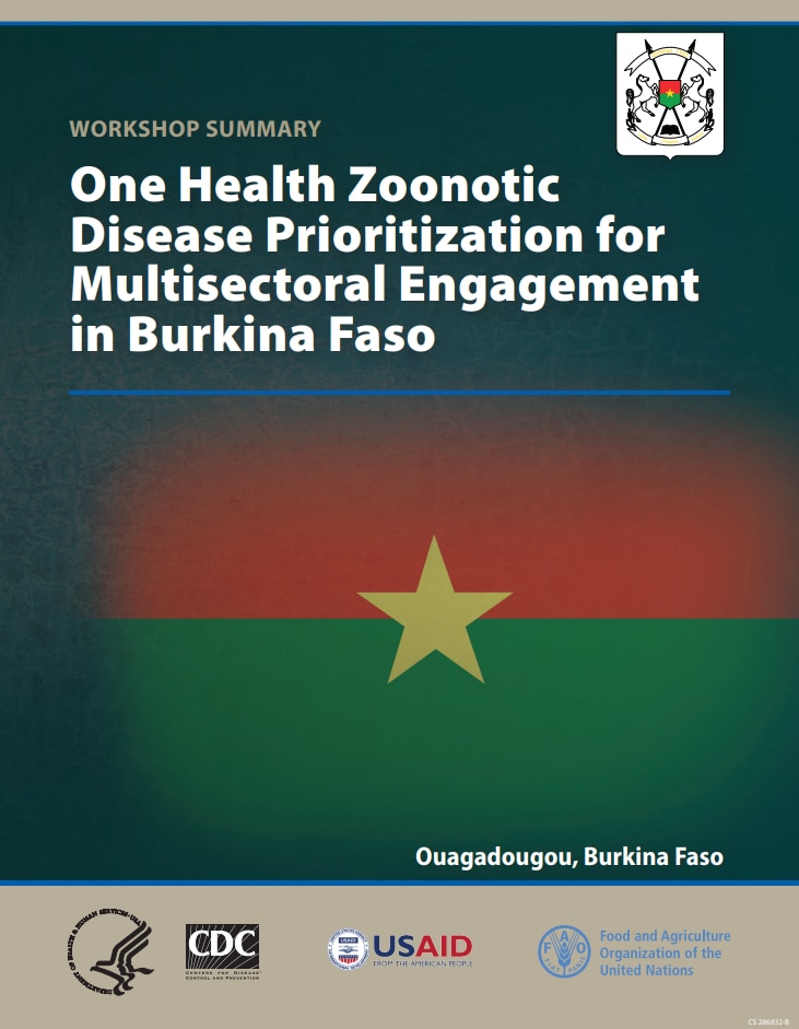 Small image of first page of Workshop Summary One Health Zoonotic Disease Prioritization for Multisectoral Engagement in Burkina Faso.