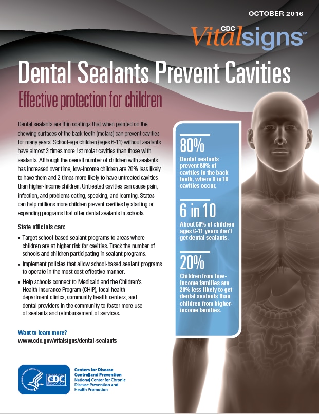 Vital Signs: Dental Sealants Prevent Cavities cover