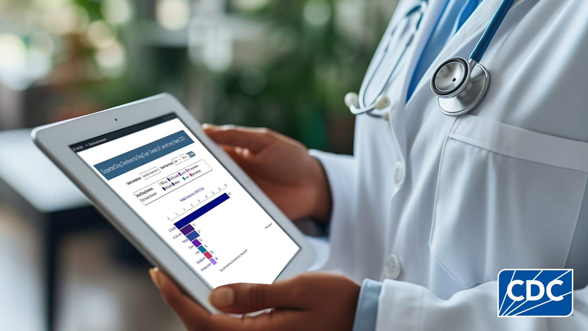 Tablet shows nonfatal overdose data.