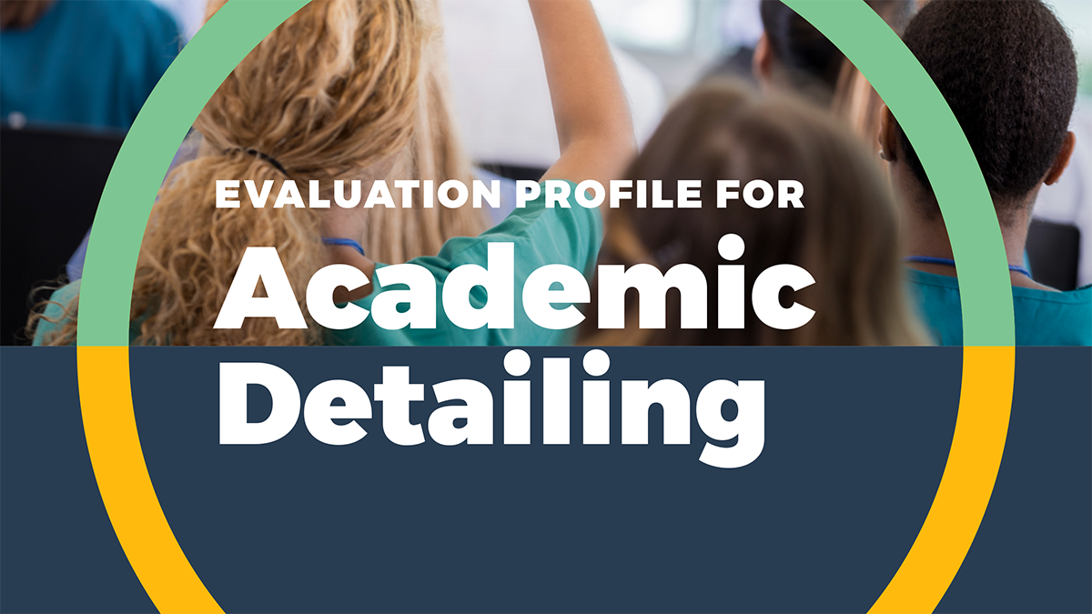 Academic detailing evaluation profile report cover