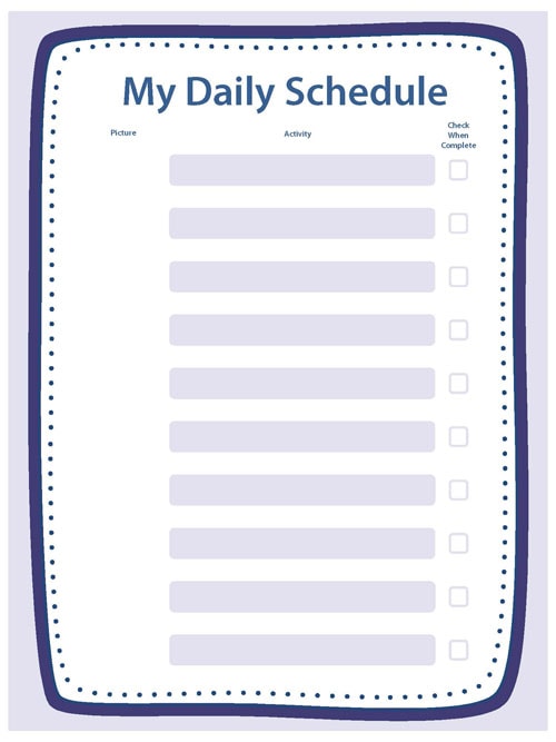  Blank Daily Schedule White Gold