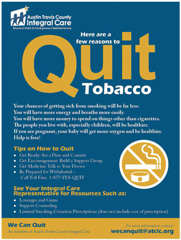 17_0059_01.gif Poster used in the internal communication strategy, We Can Quit, for Integral Care’s tobacco-free campus policy, Austin, Texas, 2010–2012.