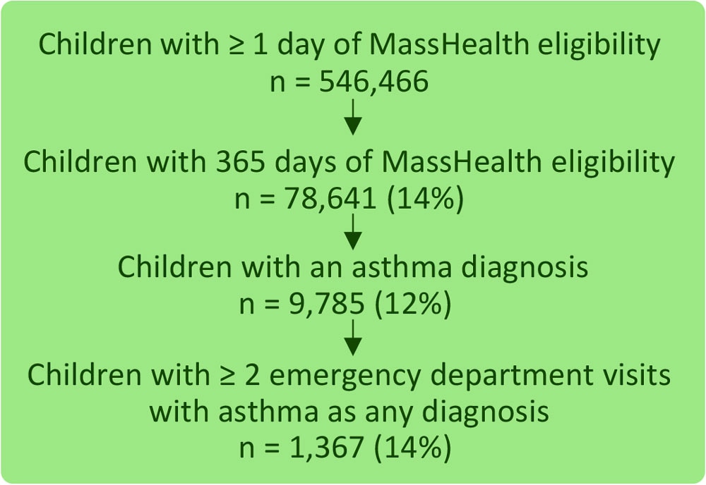 24_0028_01 Sample selection results from 2019 MassHealth (Massachusetts Medicaid) medical and eligibility claims, accessed via their data warehouse.