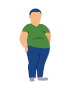 A young man with obesity