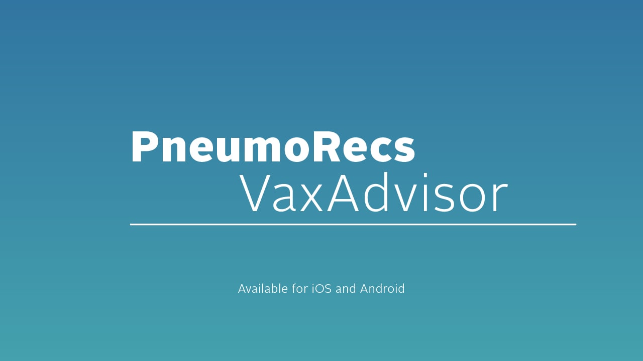 PneumoRecs VaxAdvisor logo on a blue background.