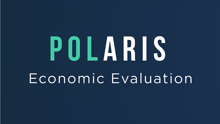 Banner with navy blue banner which reads Polaris Economic Evaluation