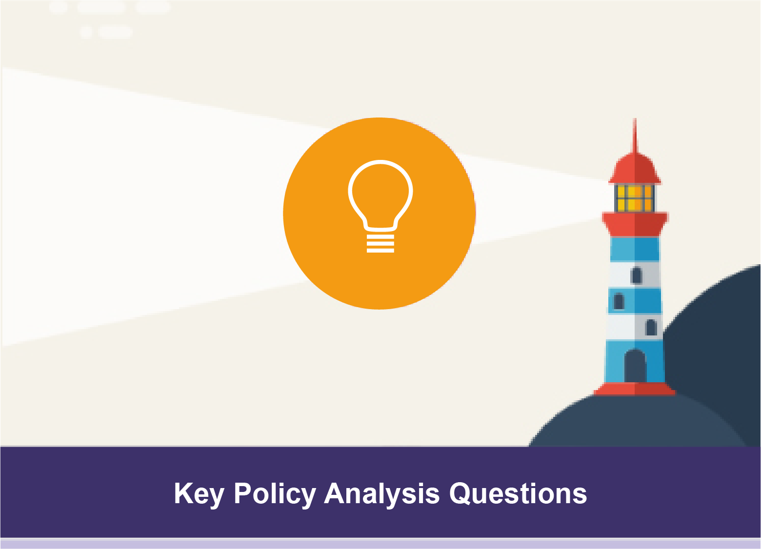 key policy analysis questions banner with bulb icon