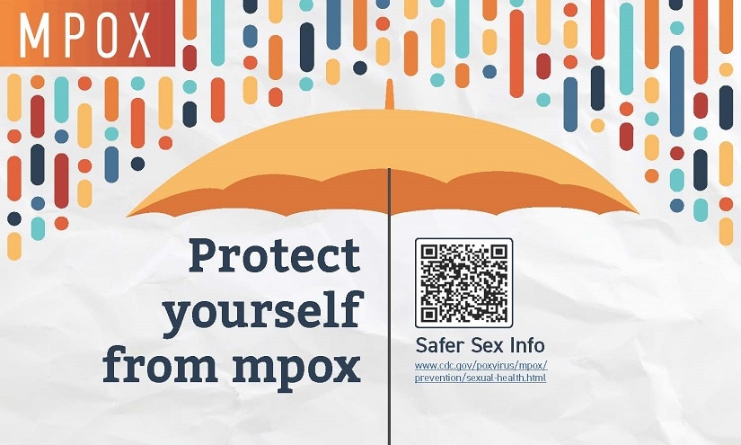 Protect yourself from mpox. Safer Sex Info www.cdc.gov/poxvirus/mpox/ prevention/sexual-health.html