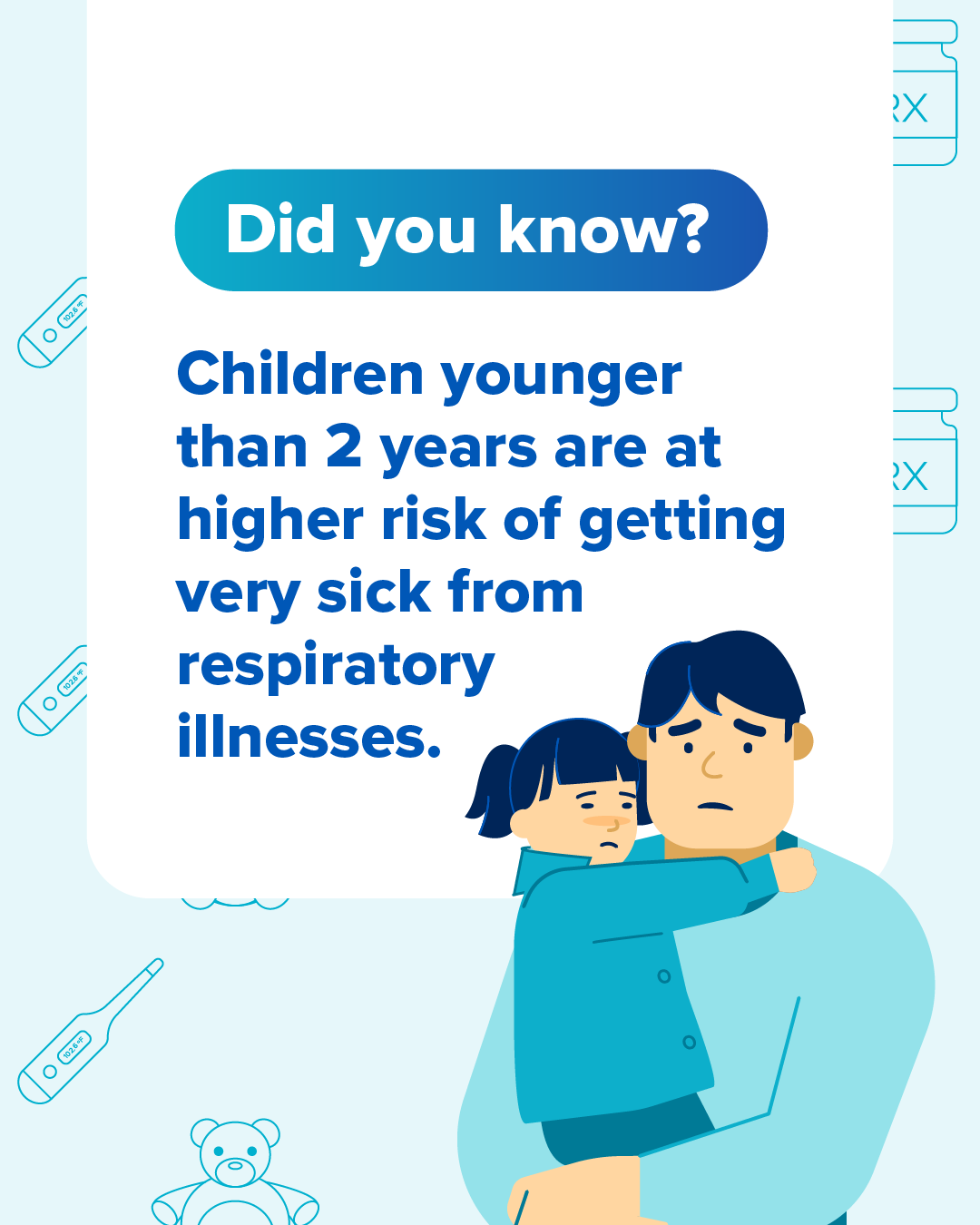 Graphic explaining how children under 2 years of age are at higher risk of getting very sick from respiratory illnesses