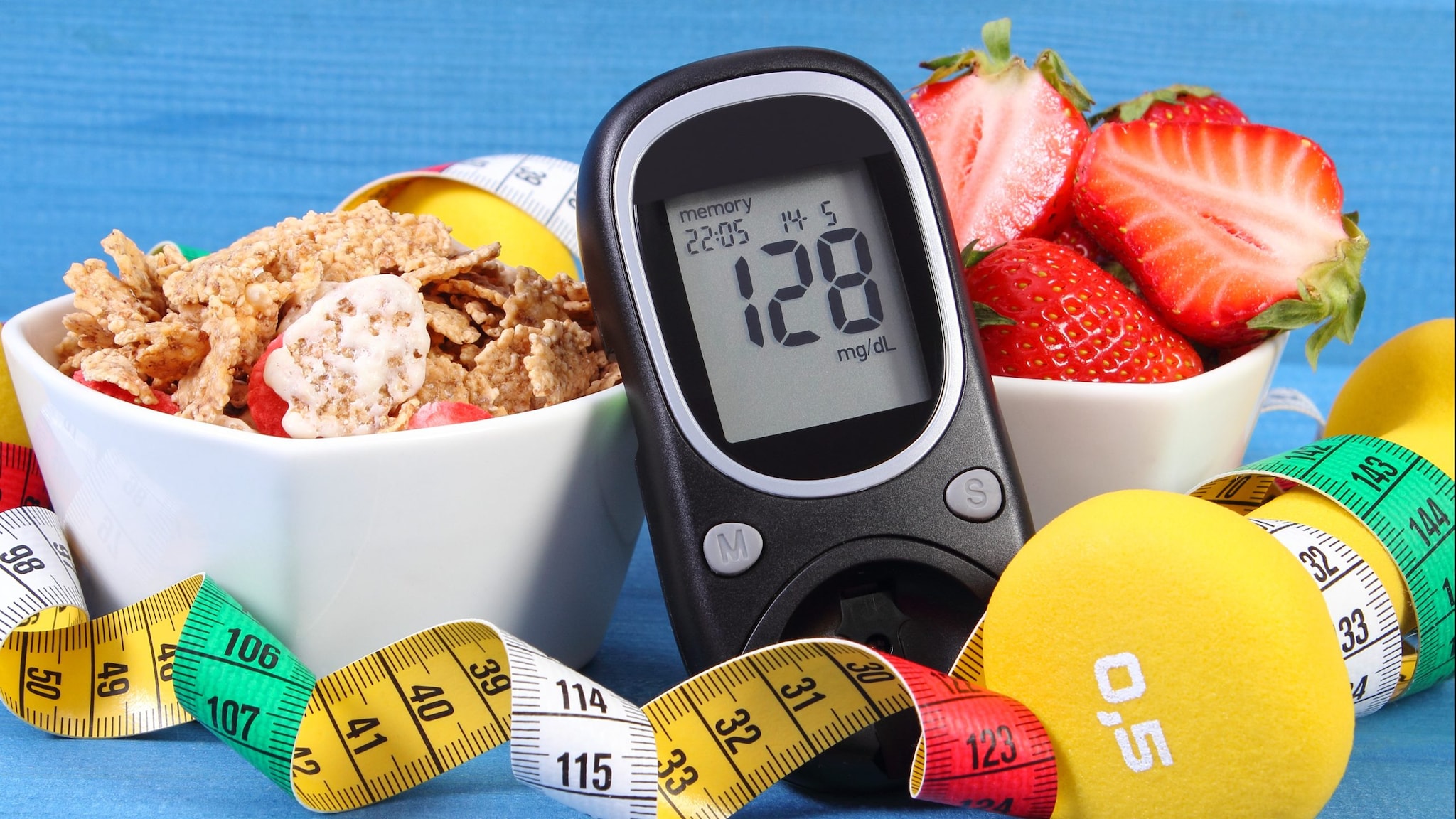 Glucometer and Sugar Level Healthy Food