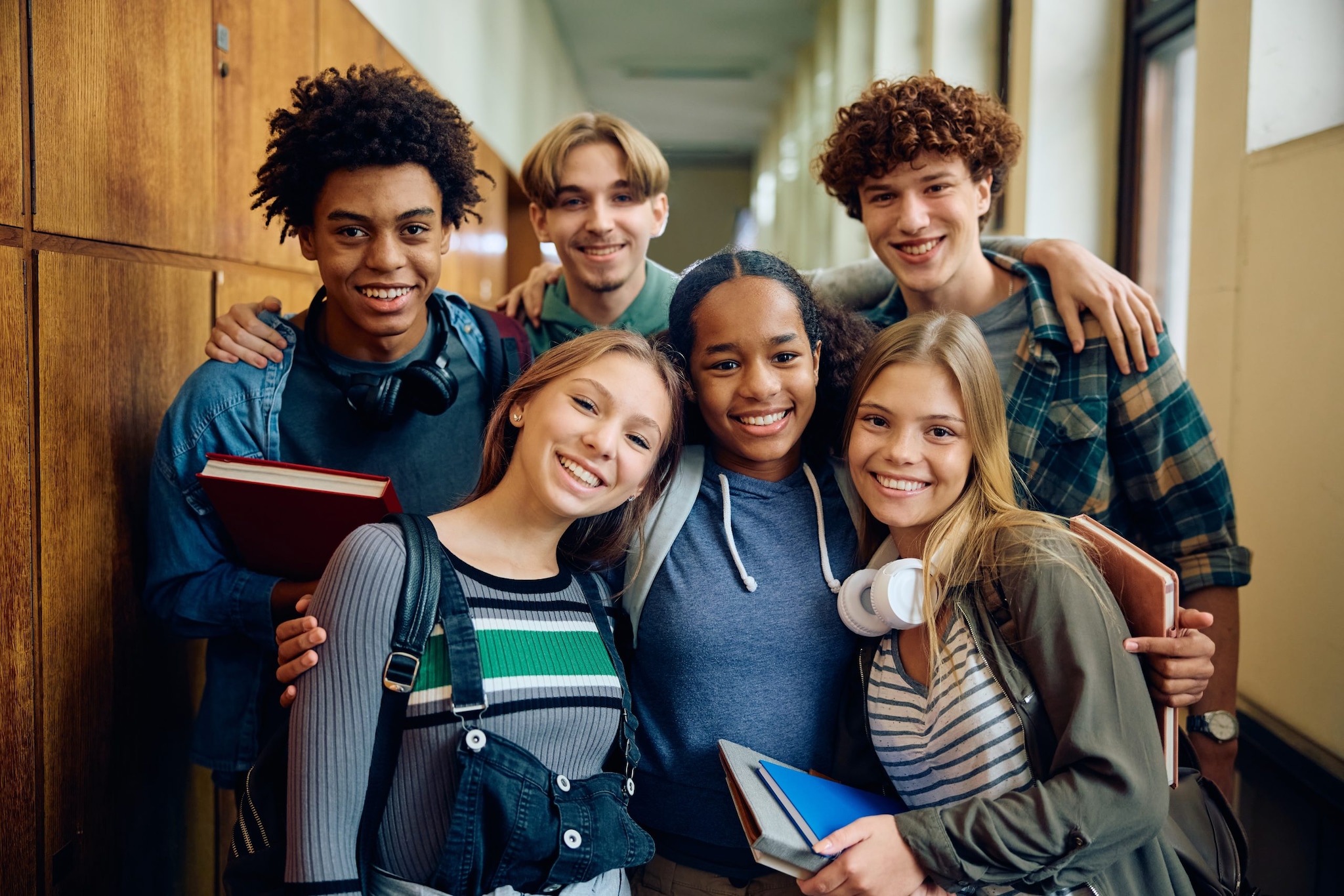 A group of high school students