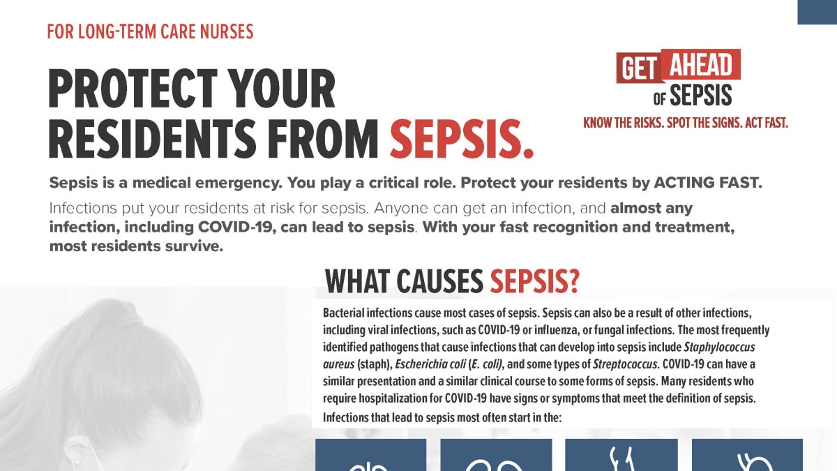 Thumbnail preview of "Long-Term Care Nurses: Protect your Residents from Sepsis Fact Sheet"