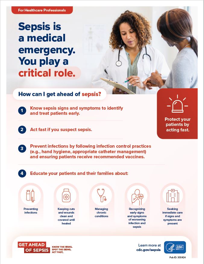 Protect Your Patients from Sepsis: 8.5 by 11 Poster