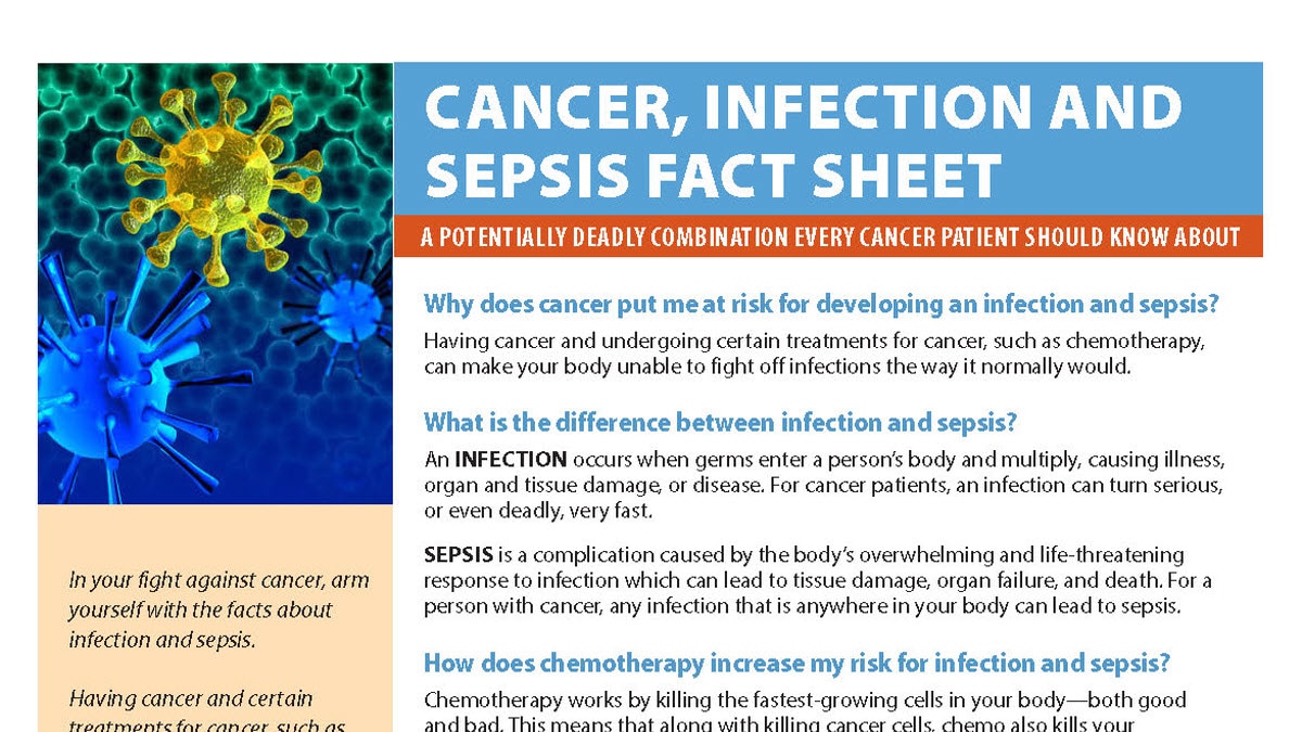 Thumbnail preview of "Cancer, Infection and Sepsis Fact Sheet"