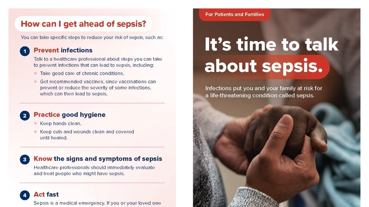 A picture of the "It's Time to Talk About Sepsis" resource