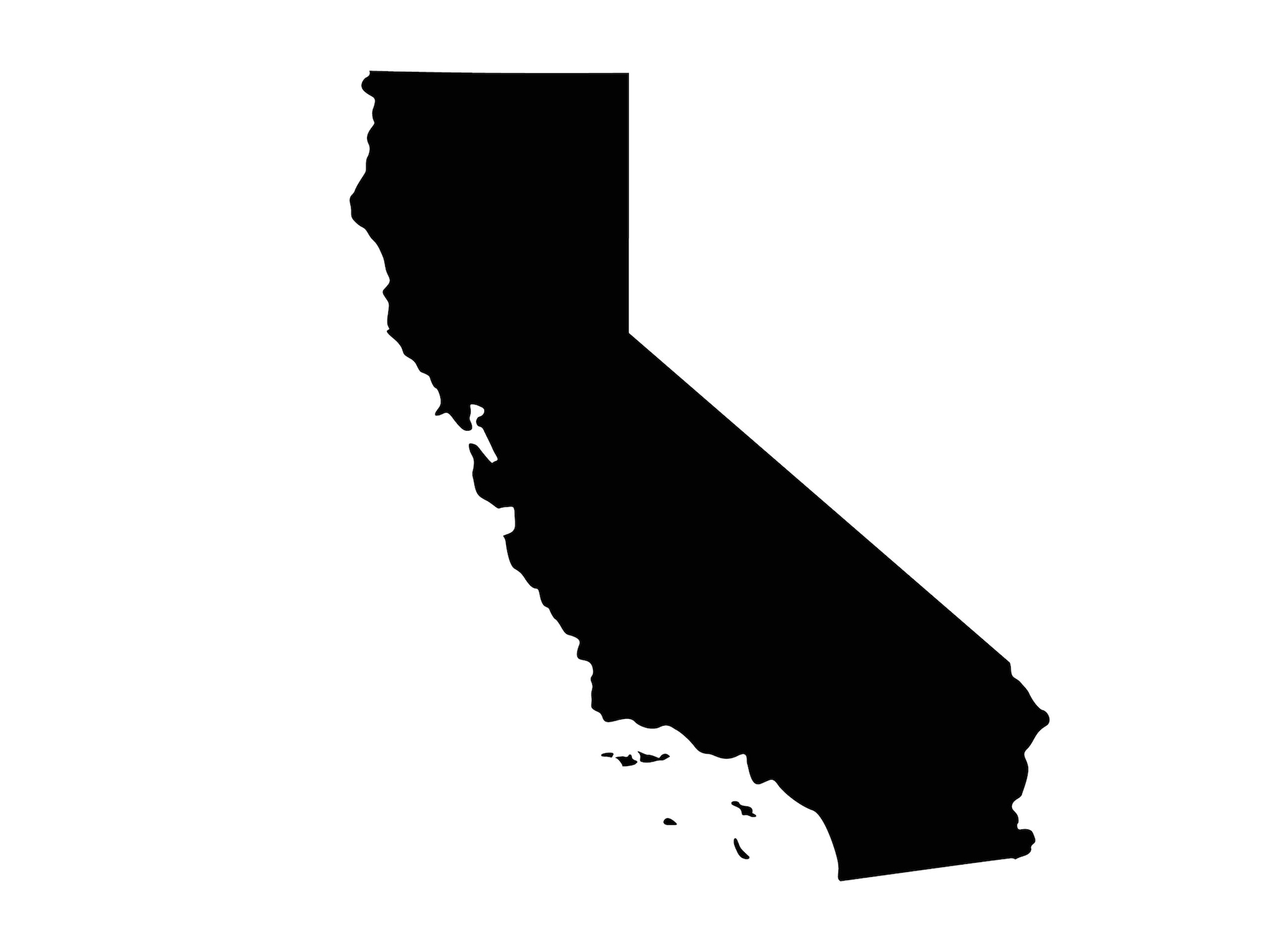 California state shaded black.