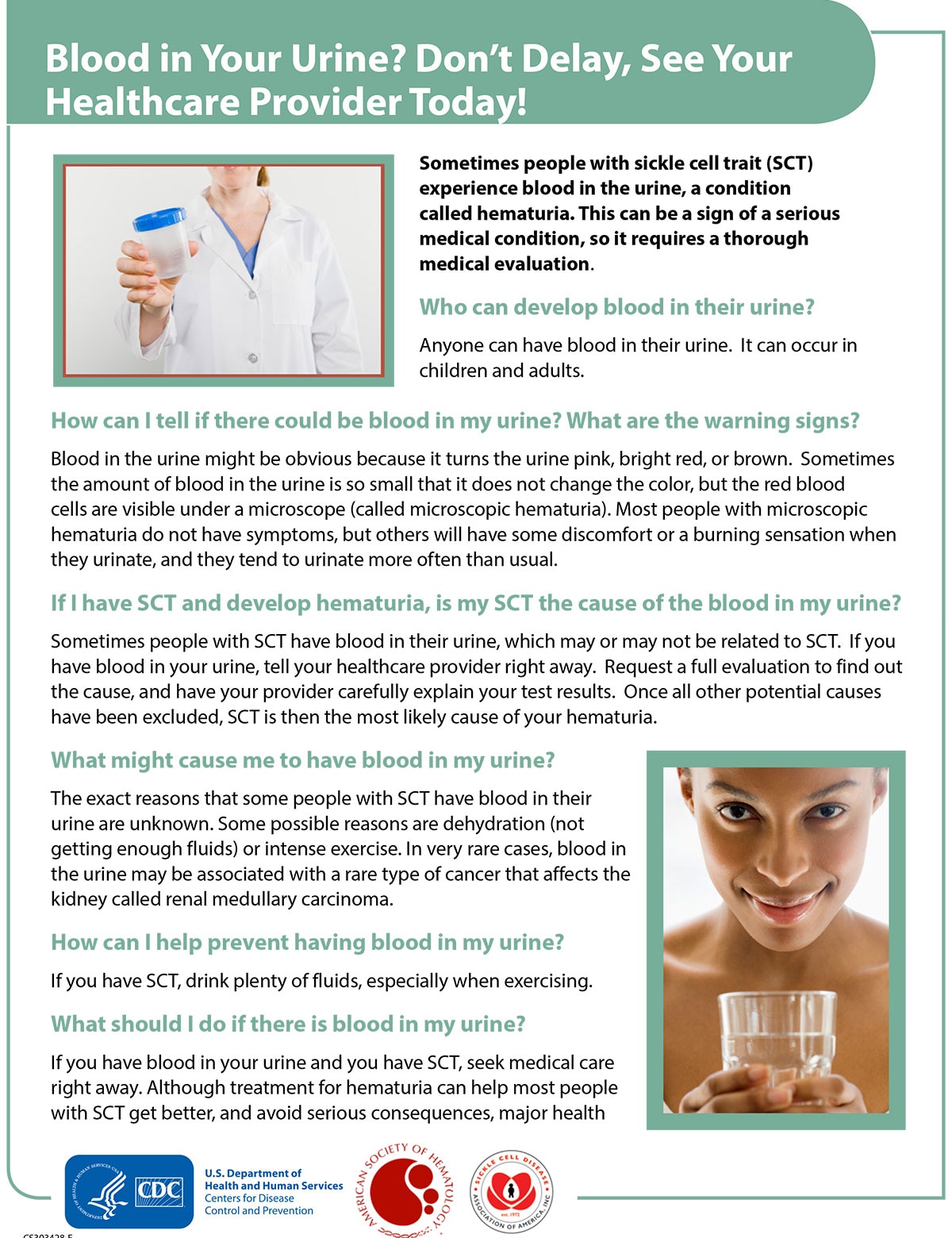 Blood in Your Urine? Don’t Delay, See Your Healthcare Provider Today! Fact sheet image thumbnail