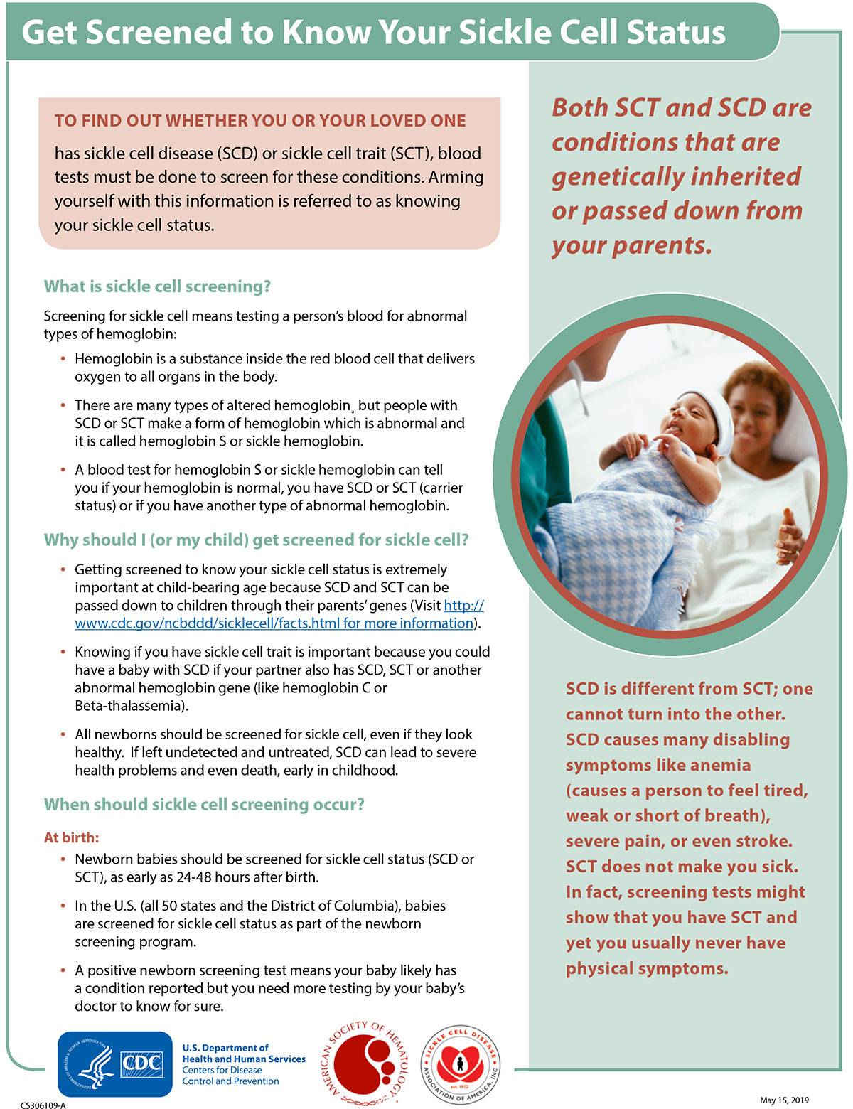 Get Screened to Know Your Sickle Cell Status factsheet thumbnail