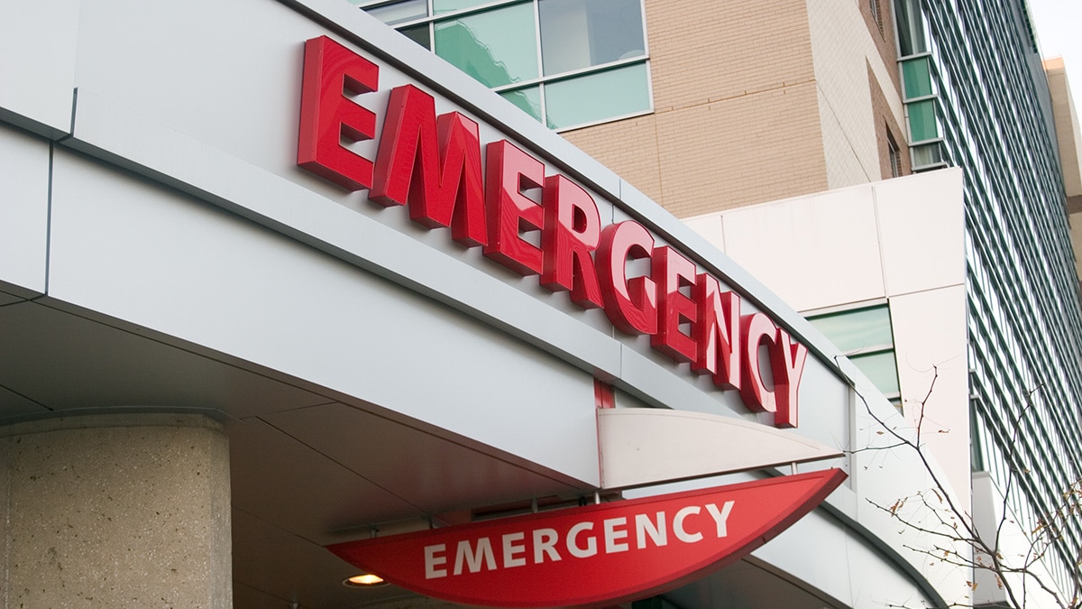 Exterior of an emergency department.