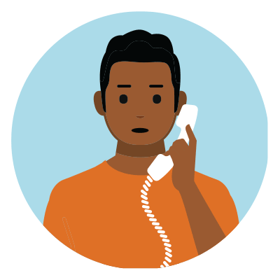 Illustration of a man on the phone.