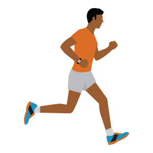 Graphic of a man running.